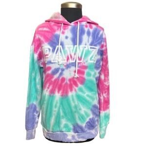PAWZ NWT Pullover Multicolor Tie-Dye Hoodie Size Small